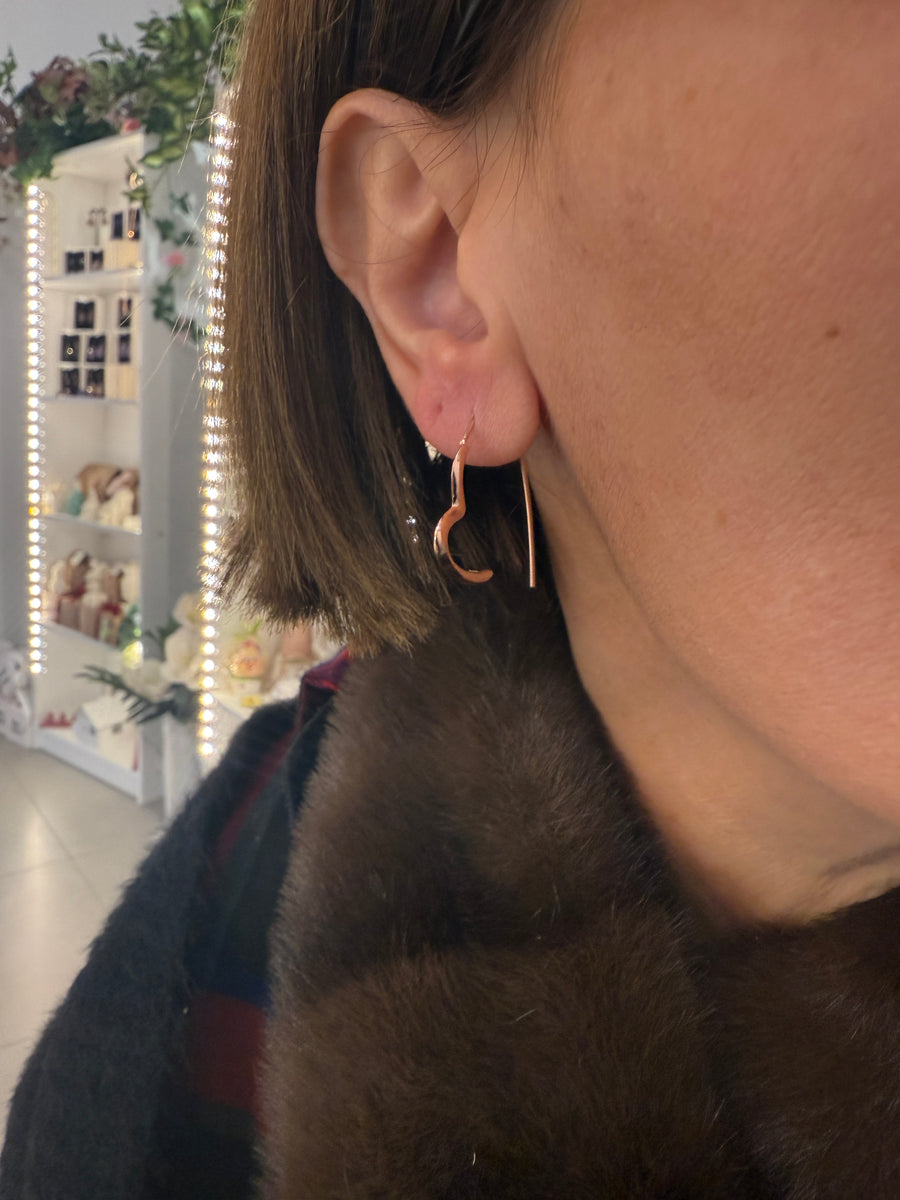 💖 Orecchini Cuore in Argento Placcato Oro Rosa