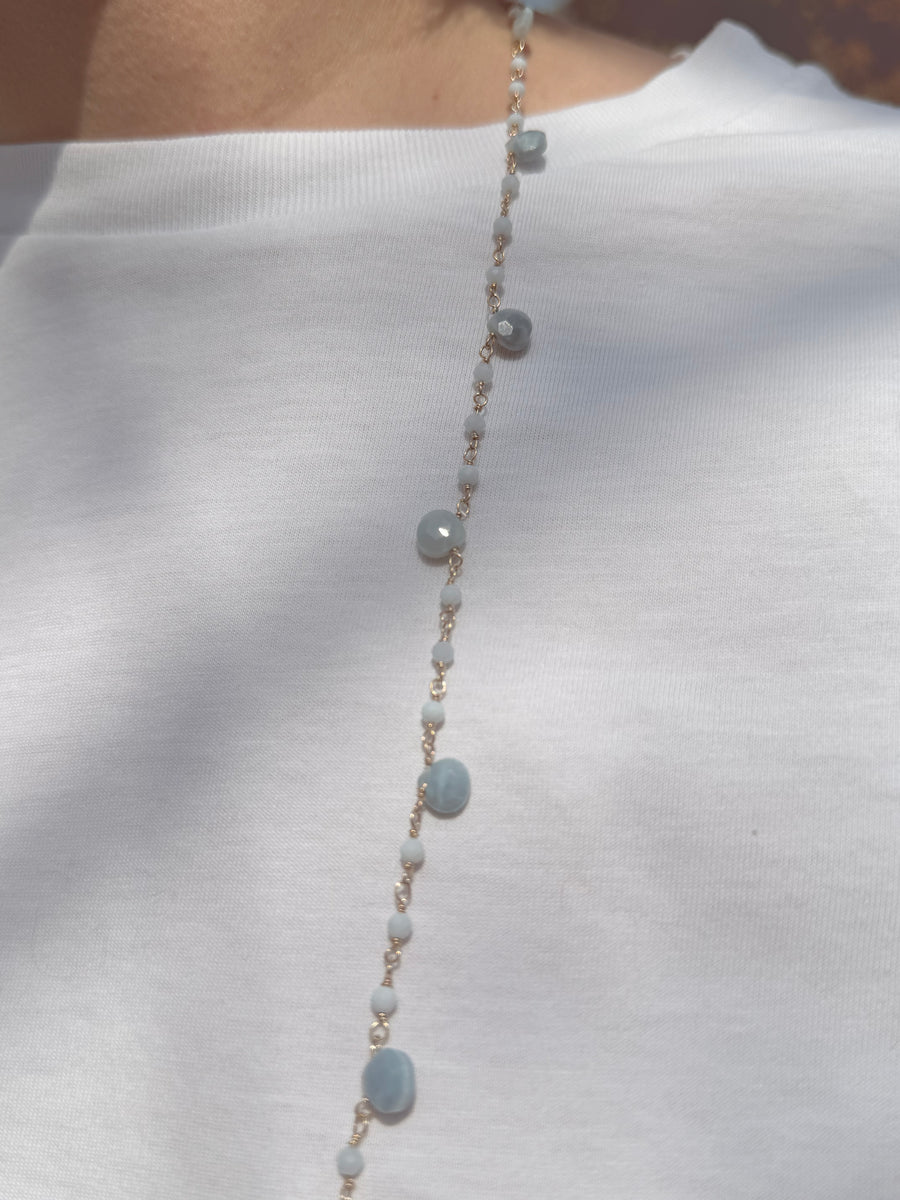 Collana gocce pietre  semipreziose