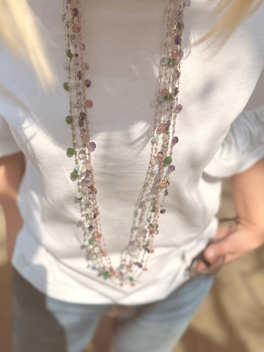 Collana gocce pietre  semipreziose