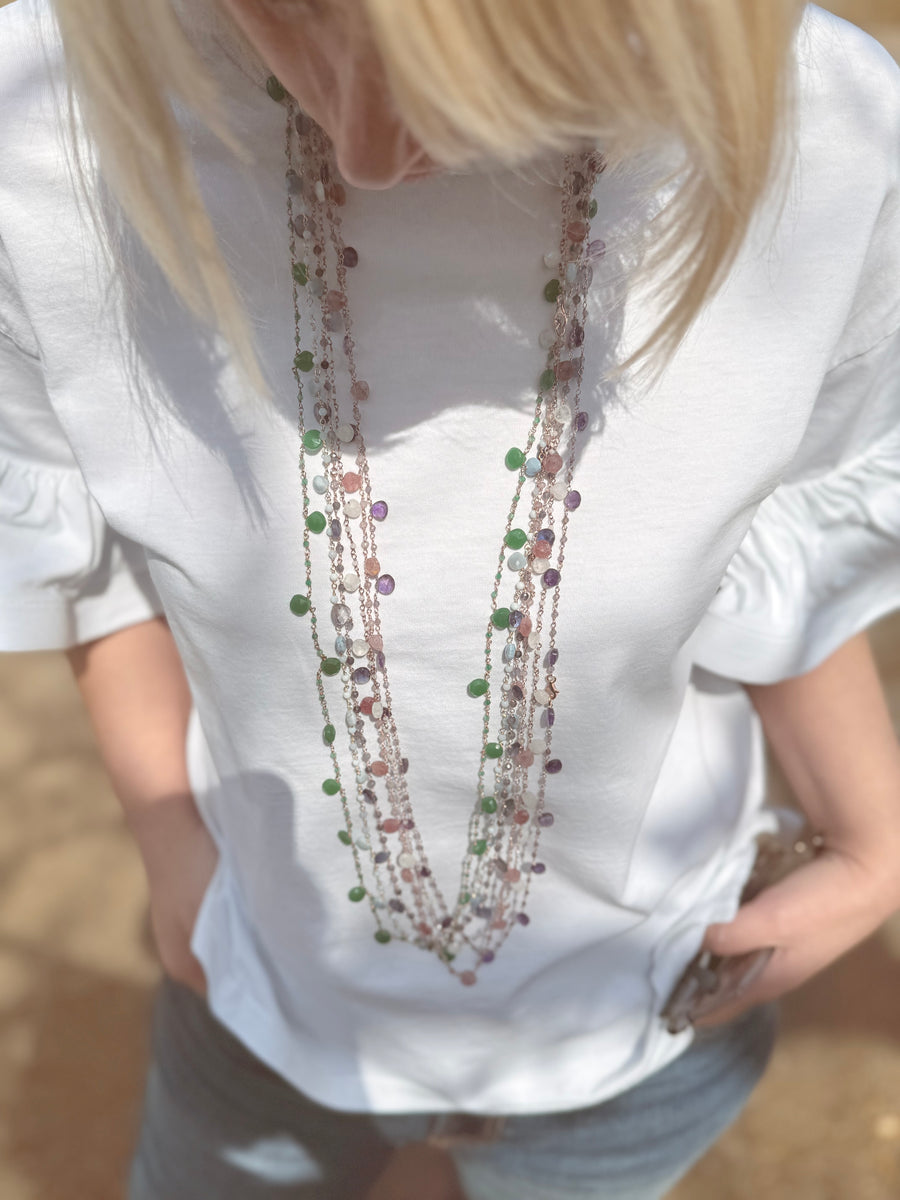 Collana gocce pietre  semipreziose