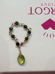 Anello goccia di peridoto