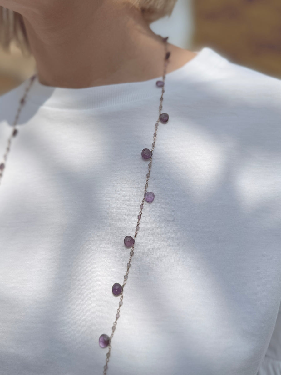 Collana gocce pietre  semipreziose