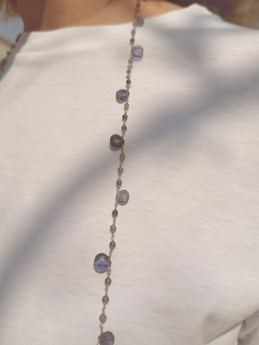 Collana gocce pietre  semipreziose