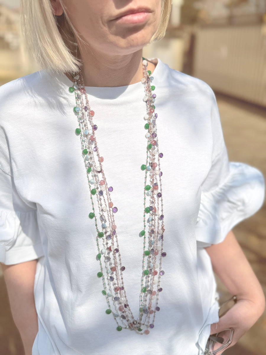 Collana gocce pietre  semipreziose