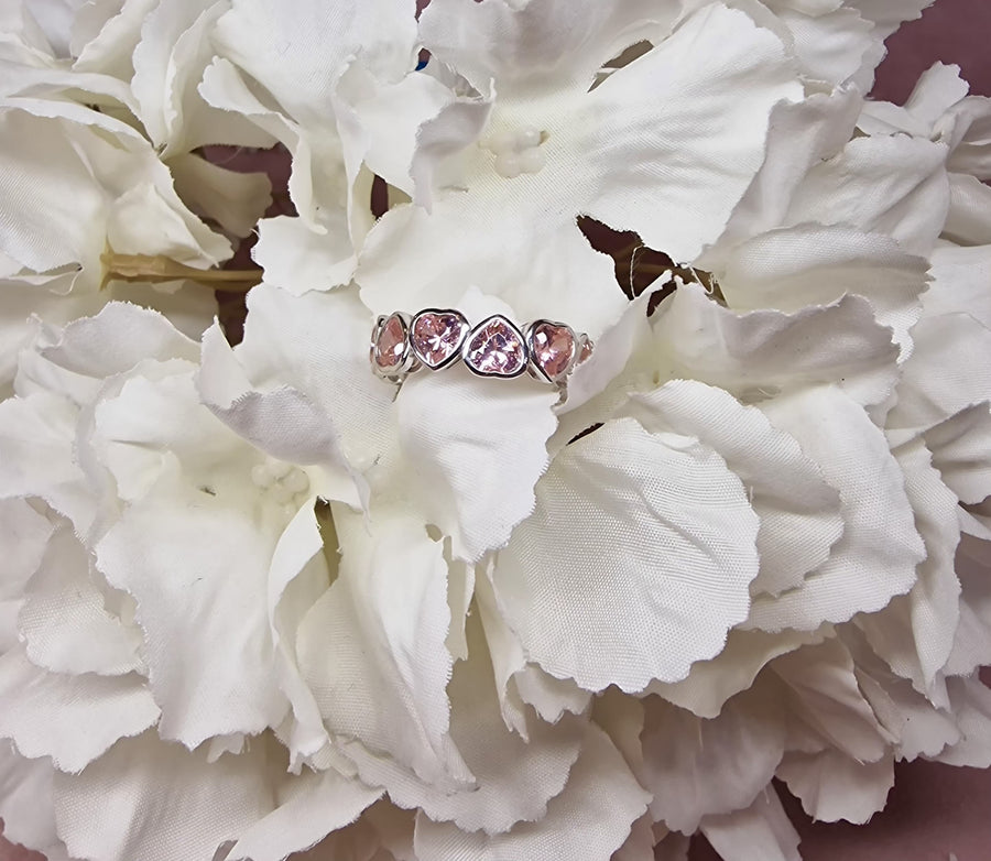 Anello in Argento 925 con Cuori e Zirconi | Eternity Romantico Donna