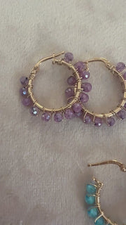 Orecchini a Cerchio Oro rosa con zirconi Fatti a Mano - Margot Bijoux