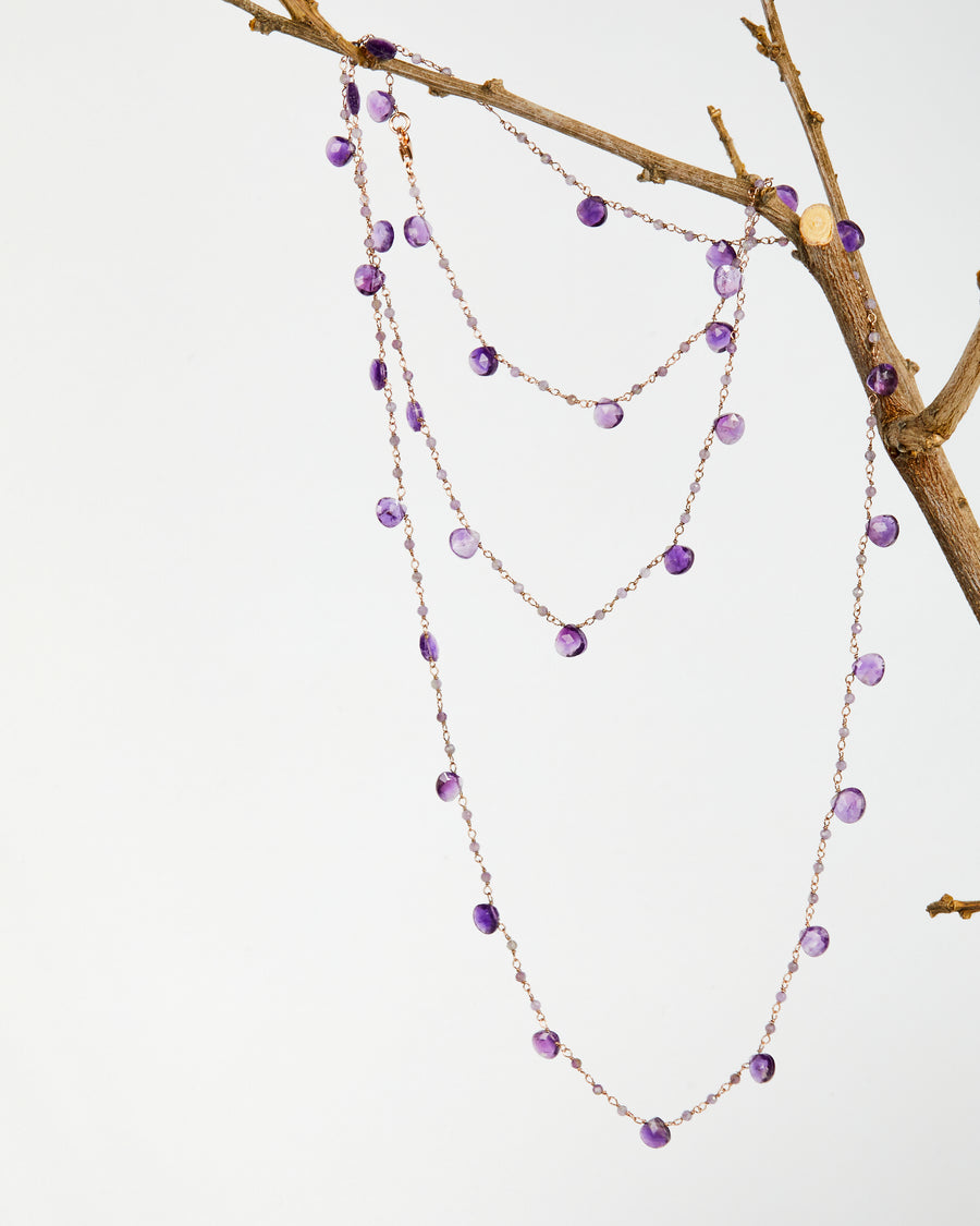 Collana gocce pietre  semipreziose